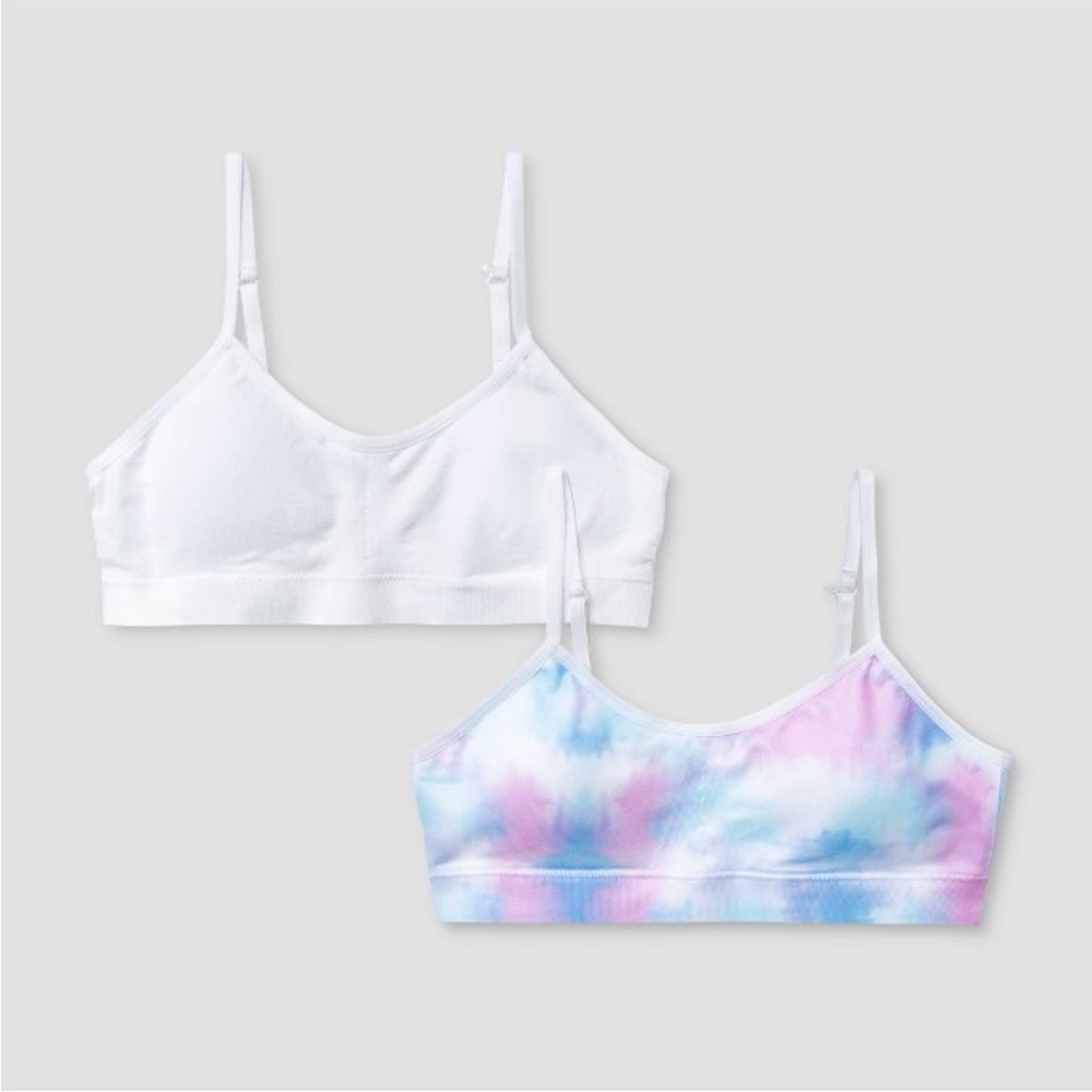 Girls solid 2pk Seamless bra NWT